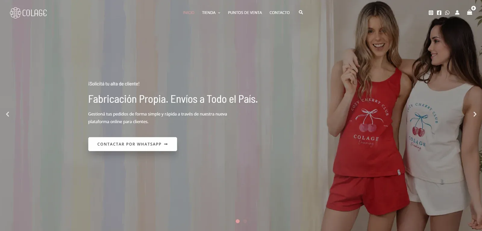 Catálogo público y pedidos mayoristas de Colage Pijamas